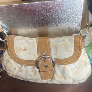 Elegant Cream and Tan Women's Bag